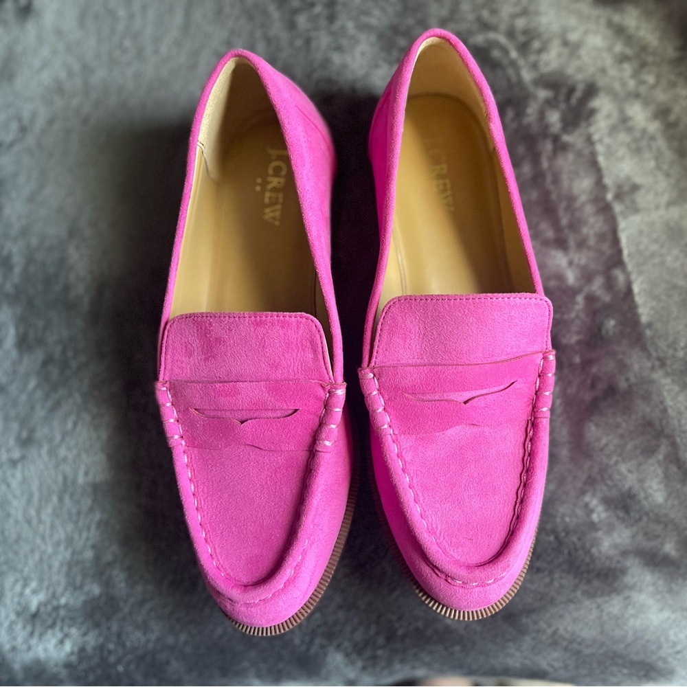 Brand new pink suede Jcrew loafers